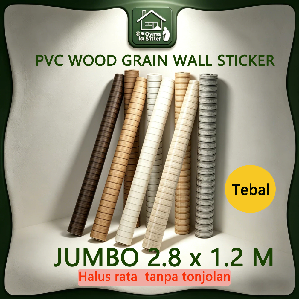 [JUMBO 1.2x2.8M] Stiker Wallpaper Dinding Kisi Kayu Premium PVC Extra Tebal Perekat Sendiri Anti Air Lembap Dekorasi Ruang Tamu Kamar Tidur Aesthetic