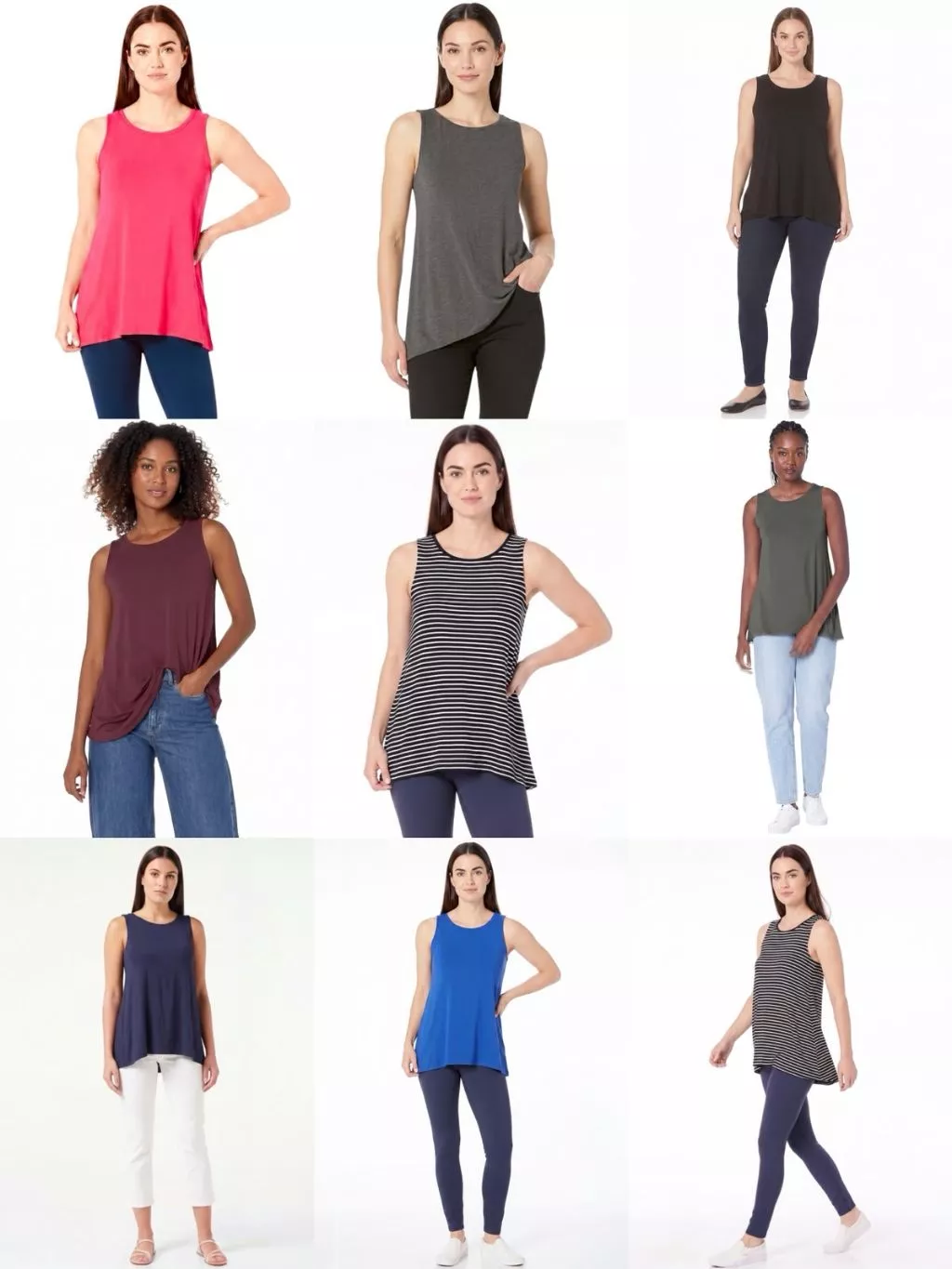 Tanktop Wanita AMZ Women's Scoop Neck Swing Tank Top - 2522