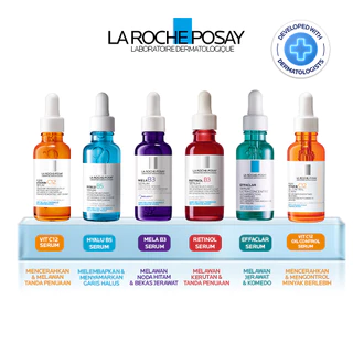 LA ROCHE POSAY - ANTI AGING - BRIGHTENING SERUM. Mela B3 Niacinamide Serum / Effaclar Salicylic Acid Serum / Vitamin C Oil Control Serum / Hyalu B5 Hyaluronic Acid Serum / Pure Vitamin C 12 Serum for Dery Sensitive Skin