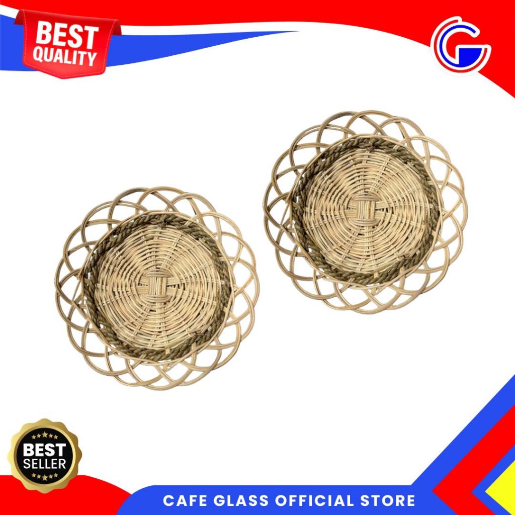 Piring Rotan Kayu-Piring Rejeng-Piring rotan Kecil