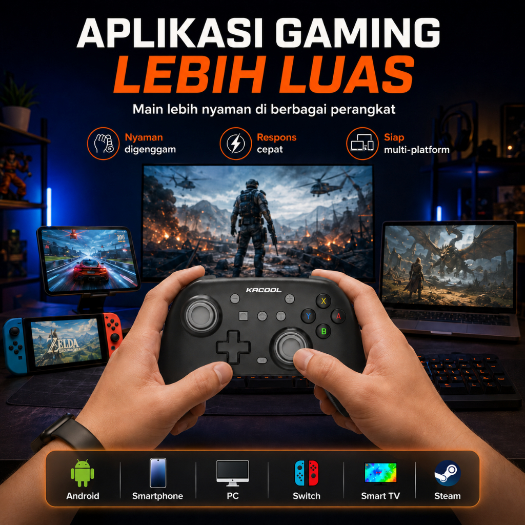 Jual Kacool D2 Stik Game Wireless Hall Effect Anti Drift Bluetooth 5.3 ...