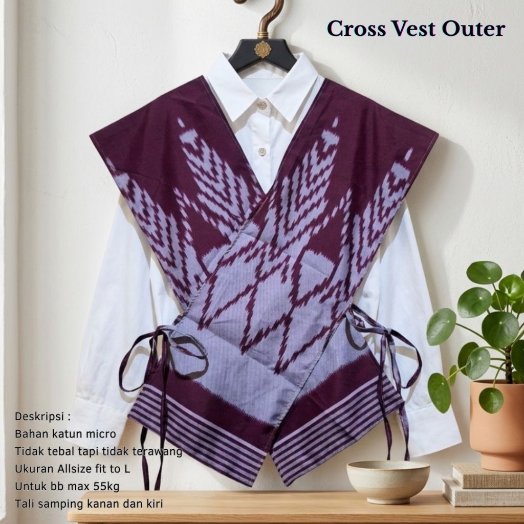 Jual CROSS VEST OUTER Batik Abs | Outer vest batik rompi batik outer ...