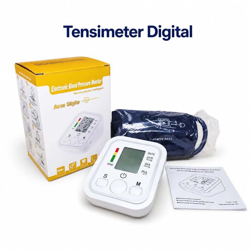 Tensimeter Digital Otomatis Lengan Atas Pengukur Tekanan Darah & Denyut Nadi