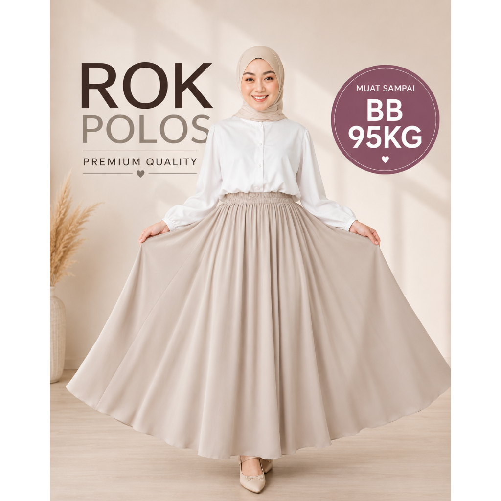 Jual ROK POLOS PANJANG 100CM MAYUNG JUMBO PREMIUM / BASIC SKIRT ...