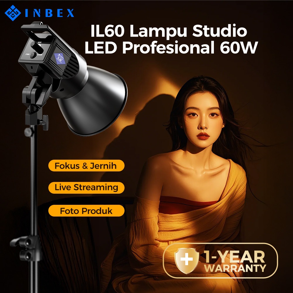 Jual INBEX IL60 Lampu Studio 60W Super Terang Lighting Studio Foto High ...