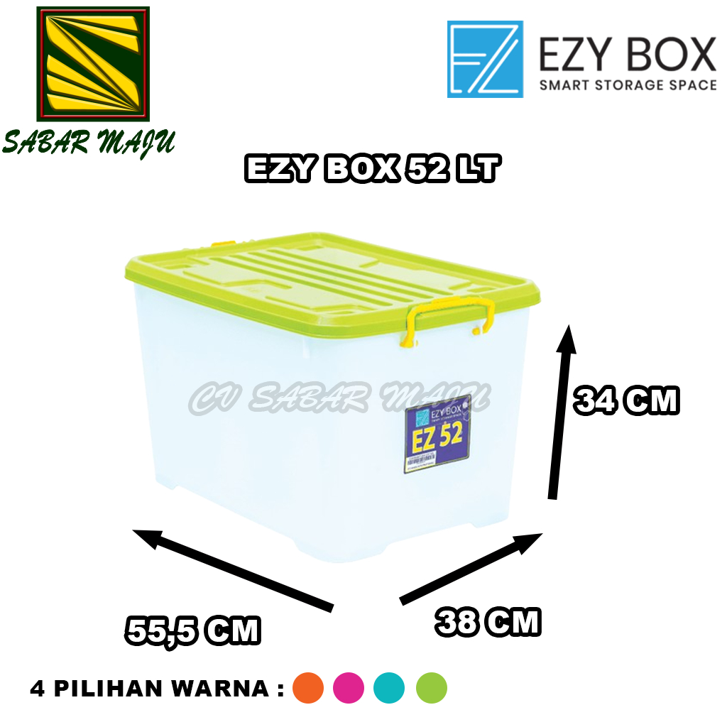 Jual Ezy Box Container Roda Plastik, Kotak Penyimpanan 35 Liter, 52 ...