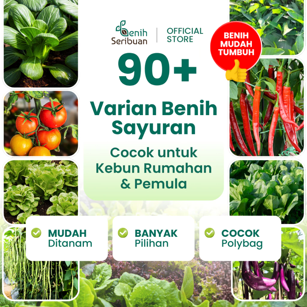 Benih Seribuan Aneka Sayur Paket Lengkap - Varian Unggulan Murah