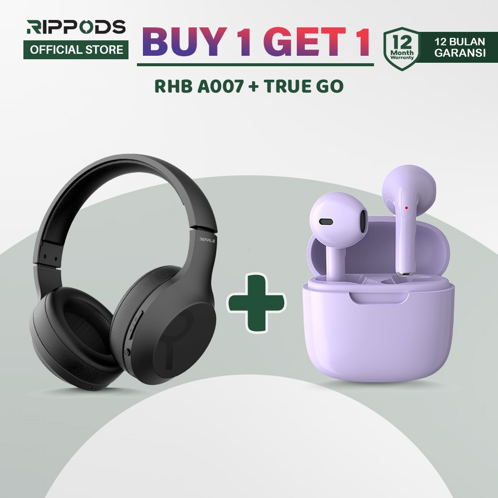 Jual RIPPLE Headphone Bluetooth Wireless Bundle RHB A007 Headset Full ...