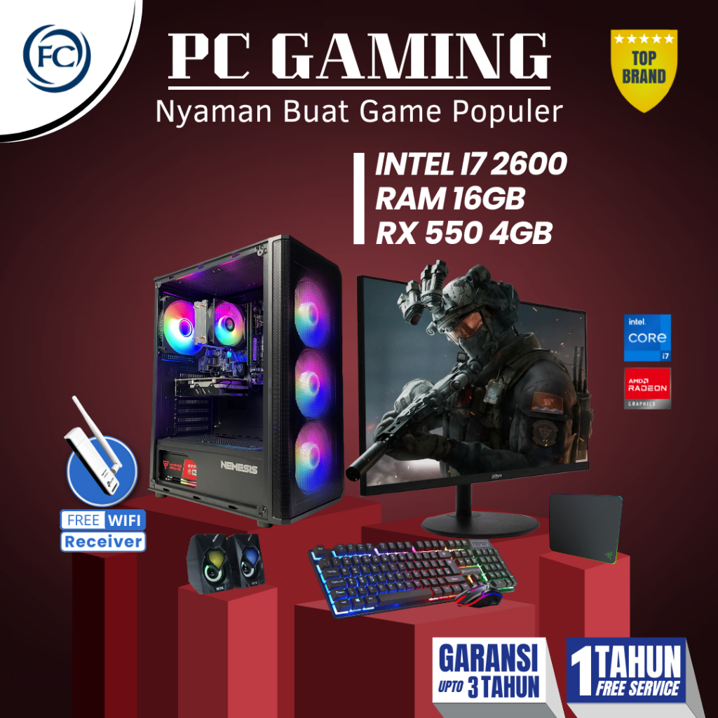 PC GAMING CORE I7 RAM 16 GB SSD COMPLETE SIAP GAMING BERAT