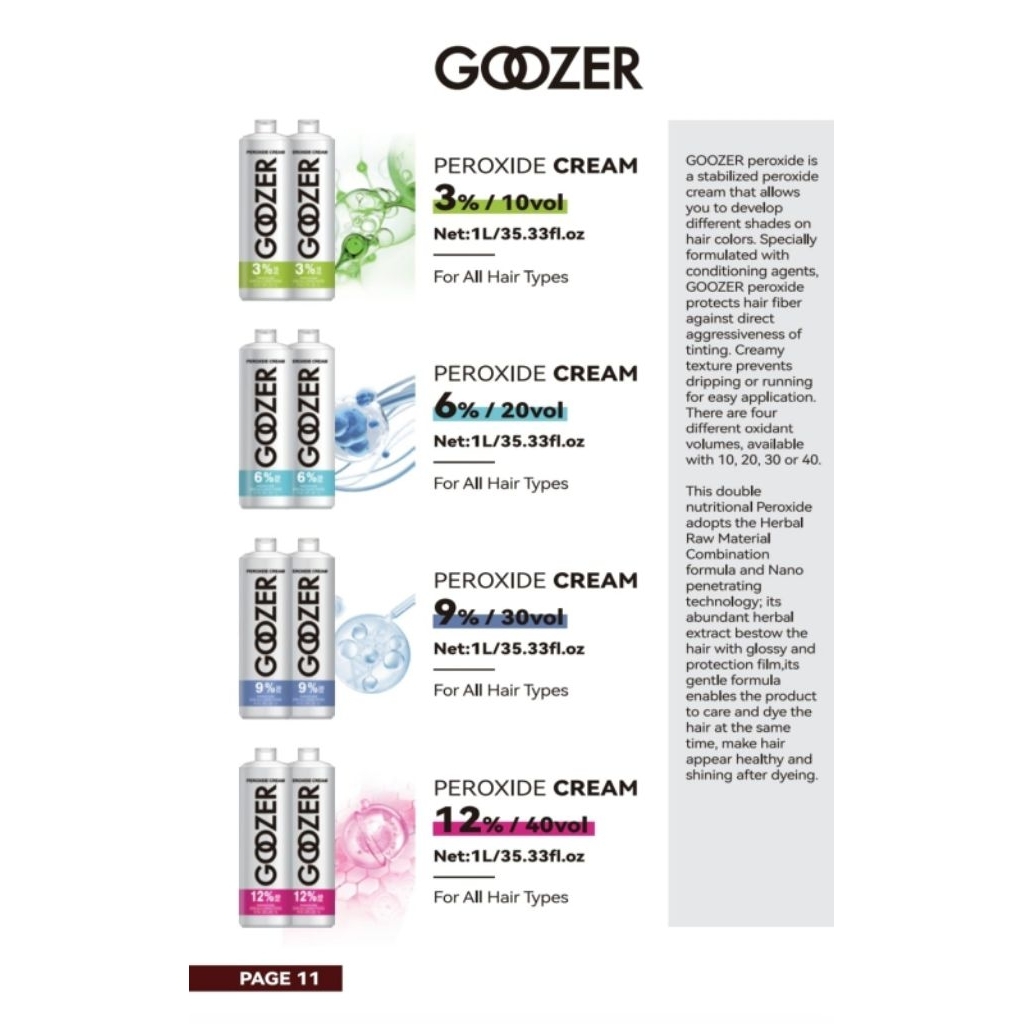 Jual Goozer Cream Peroxide 1000ml / Oxidant / Developer / Campuran ...