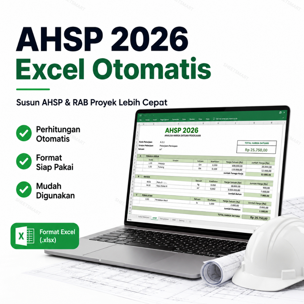 Jual AHSP 2026 Format Excel Siap Pakai | Analisa Harga Satuan Pekerjaan ...