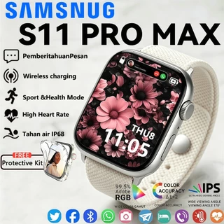 SAMSNUG SmartWatch Series S11 Pro Max With 2.3" HD AMOLED Display IP68 Waterproof Wireless Charging Dan Ganti Wallpapper Custom Wallpaper Jam Tangan Smartwatch Wanita Smartwatch Wanita Pria Jam Tangan Wanita