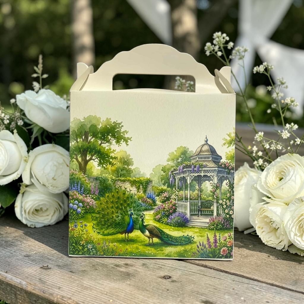 Jual Box Piring 21x5x21 non mika Tenteng Cream-Green Merak Castle ...