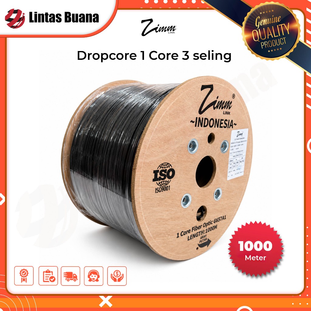 Jual Kabel Dropcore 1 Core 1000 Meter Kabel Fiber Optik 1000m FTTH ...