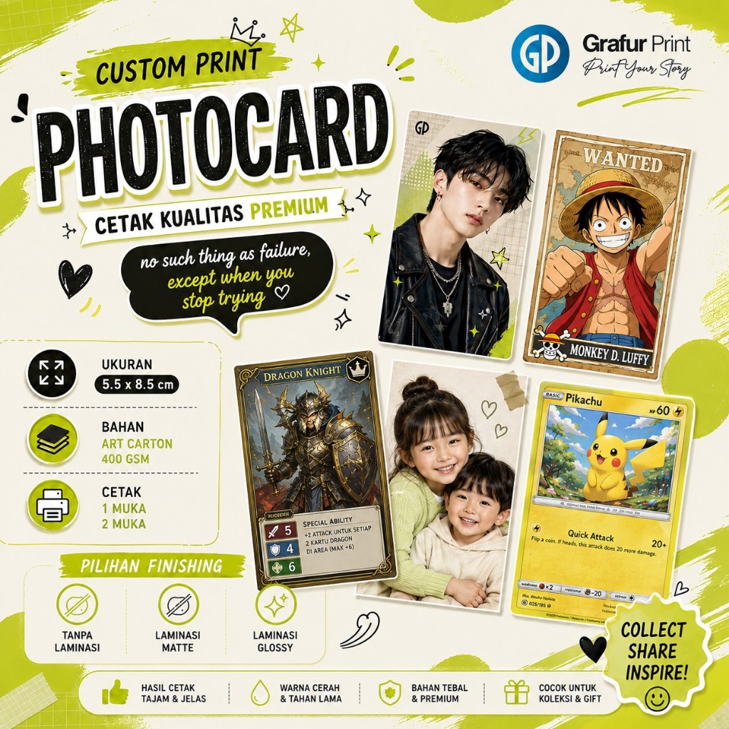 Jual CETAK PHOTOCARD / FREEBIES AC 400 Gram | Shopee Indonesia