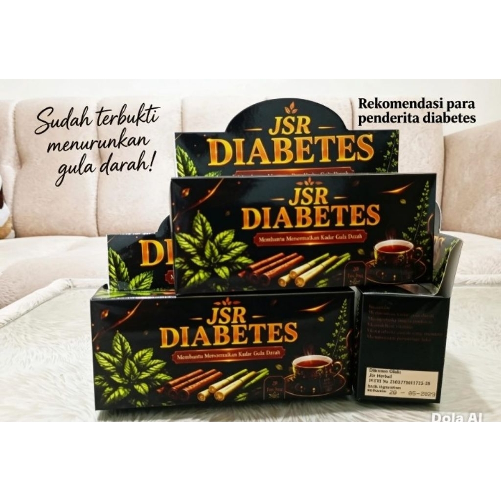 Teh Celup JSR Diabetes Isi 20 - Sambiloto Serai Kayu Manis Daun Salam - Teh Herbal Penurun Gula Darah Alami
