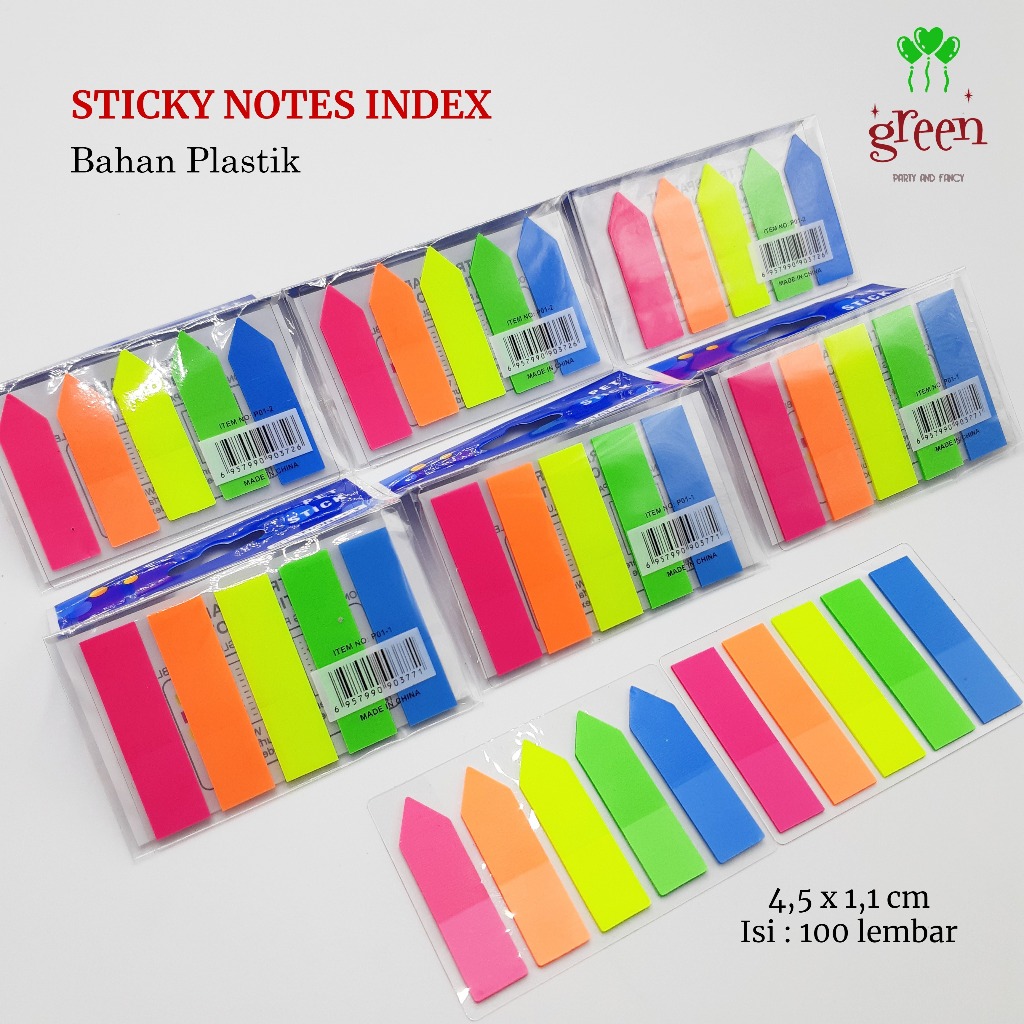 Jual Sticky notes plastik Sticky notes index isi 100 lembar Stick note ...