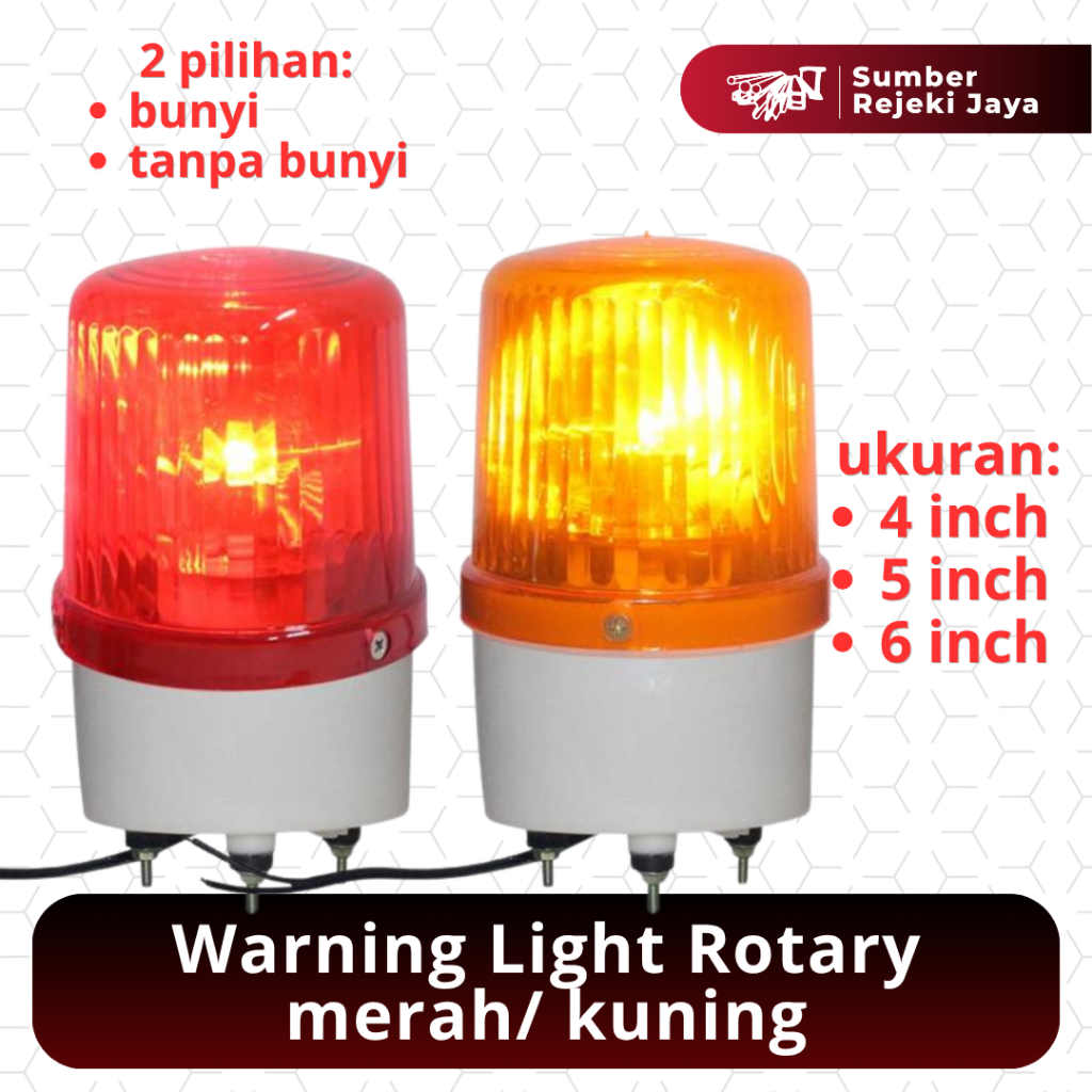 Warning Light Rotary Switch 4ÔÇØ 4 inch / 5ÔÇØ 5 inch / 6ÔÇØ 6 inch | Lampu LED | Dengan Bunyi Sirine / Tanpa Bunyi Sirine