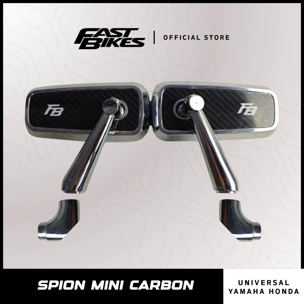 Fastbikes - Spion Carbon Universal Hitam Chrome Mini Nmax Aerox Beat 3229B-70