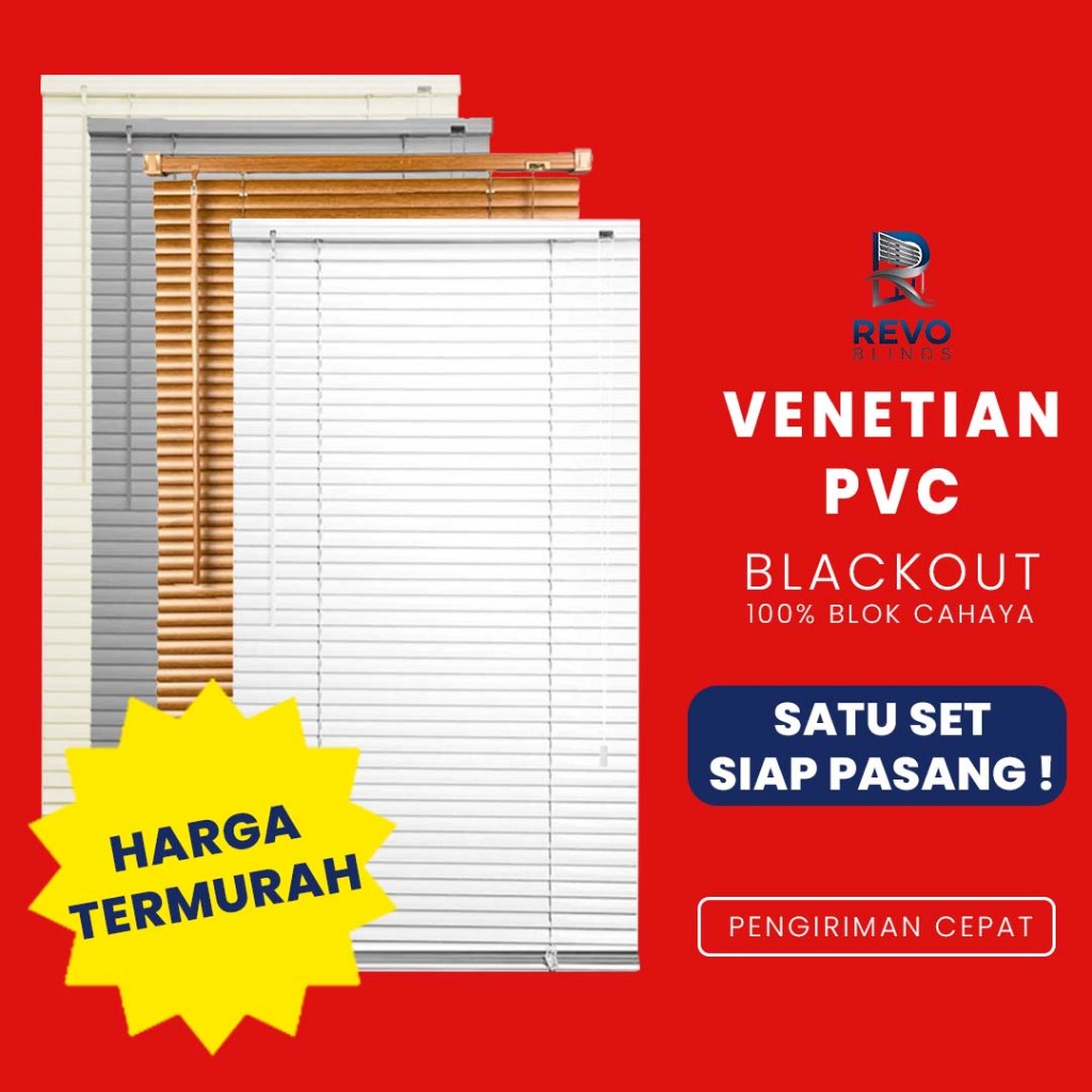 Venetian Blind PVC REVO – Tirai Gulung Jendela Aesthetic Gorden - Tirai Rumah Kantor