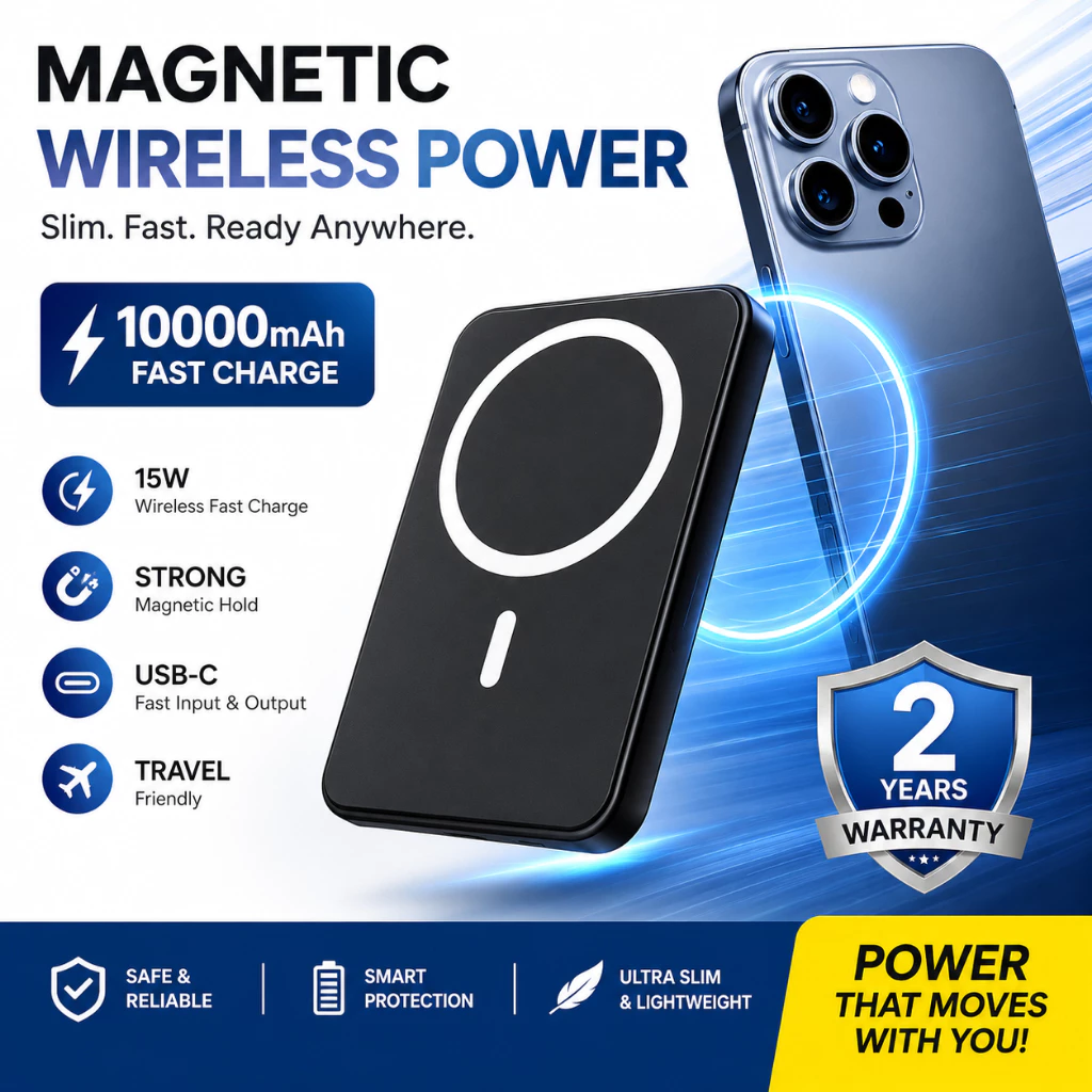 LIANGWE LENTIVEN Powerbank Wireless 10000Mah Mini Fast Charging Magsafe Magnetic 20W For Iphone Garansi 1 Tahun WXX27
