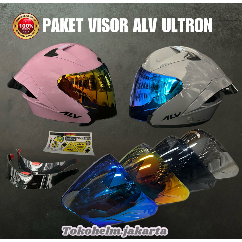 Jual KACA HELM Alv ultron /VISOR ALV+BONUS RACHET | Shopee Indonesia