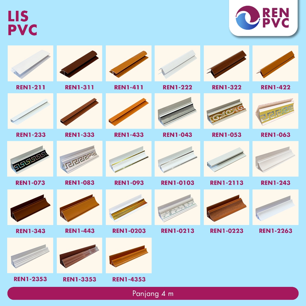 Jual REN PVC - LIS PVC / LIST PVC PINGGIR SIKU SAMBUNG | Shopee Indonesia