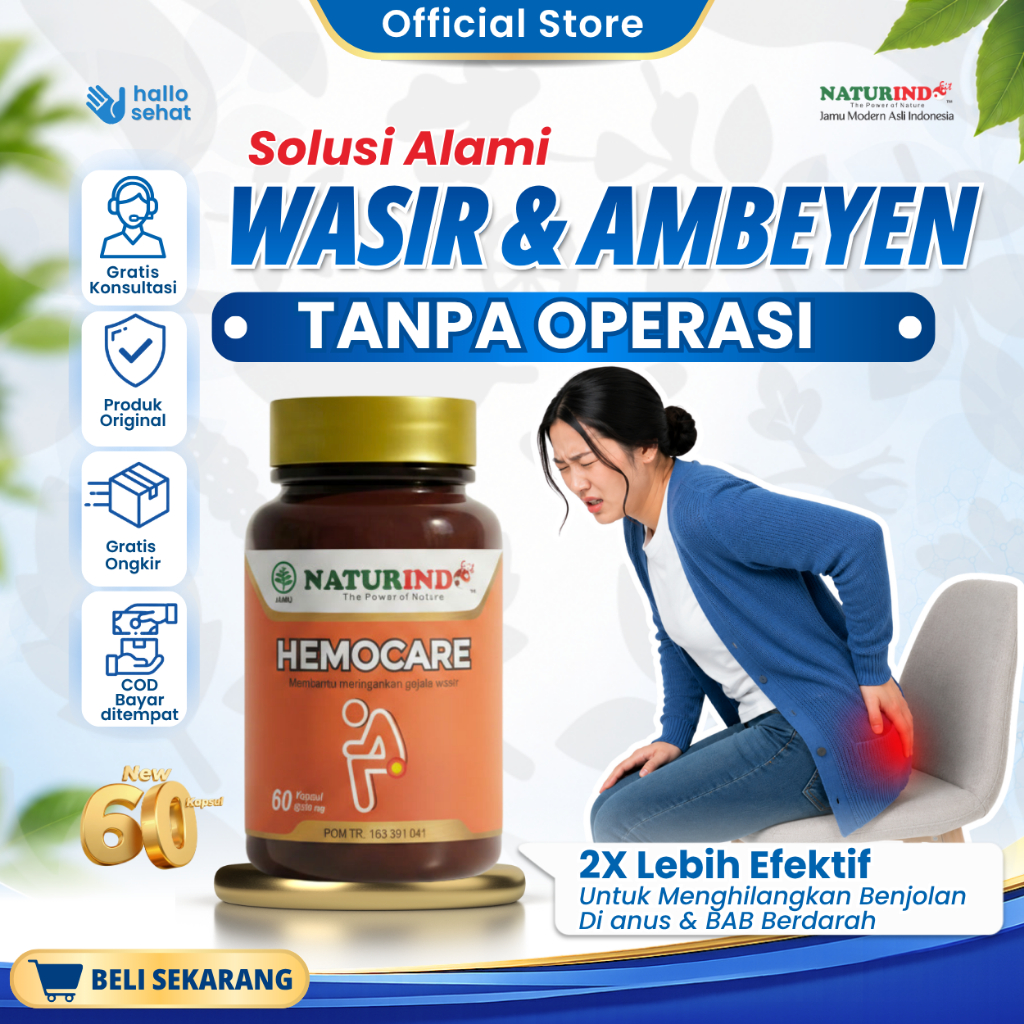 Hemocare Obat Wasir Herbal Untuk Stadium 1 Sampai 4 Ambeien Ambeyen Paling Ampuh Isi 60 Kapsul