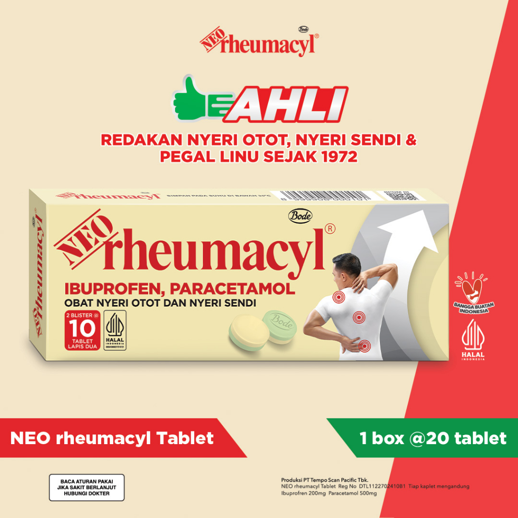 [NEW PACKAGING] NEO RHEUMACYL Tablet 1 Box isi 2 blister @ 10 Tablet [09.2028]