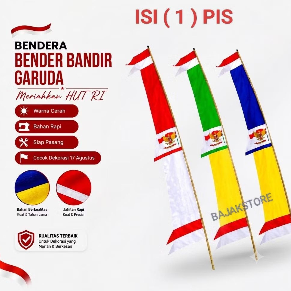 (1PIS) BENDERA BANDIR GARUDA BUAT 17 AGUSTUSAN 3 METER