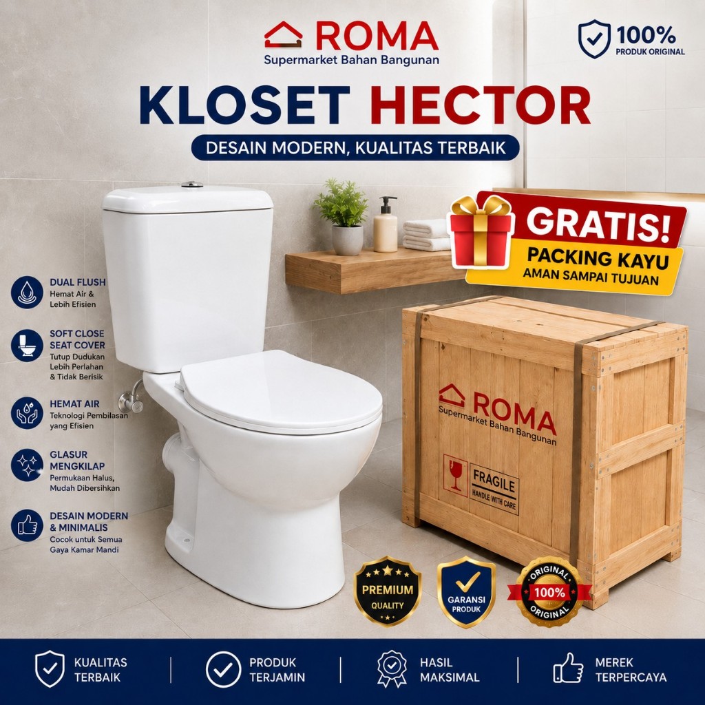Jaxxon - Closet Kloset Toilet Duduk Jaxon Hector Two Piece Dual Flush Soft Close Wash Down AS 25 Lixil Toto