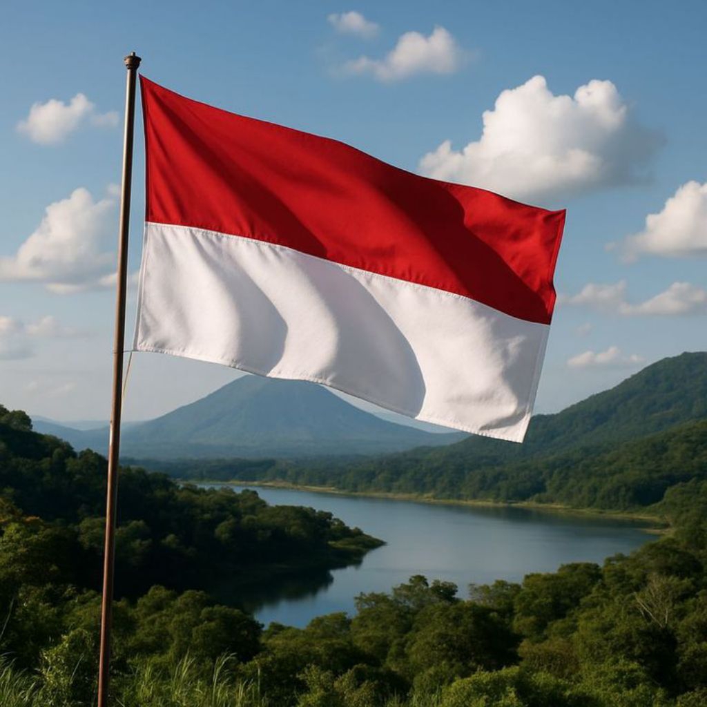 AKSESORIS 17 AGUSTUS BENDERA MERAH PUTIH POLYESTER ISI 20  PCS (SATUKODI) ,UKURAN KECIL ,  BESAR