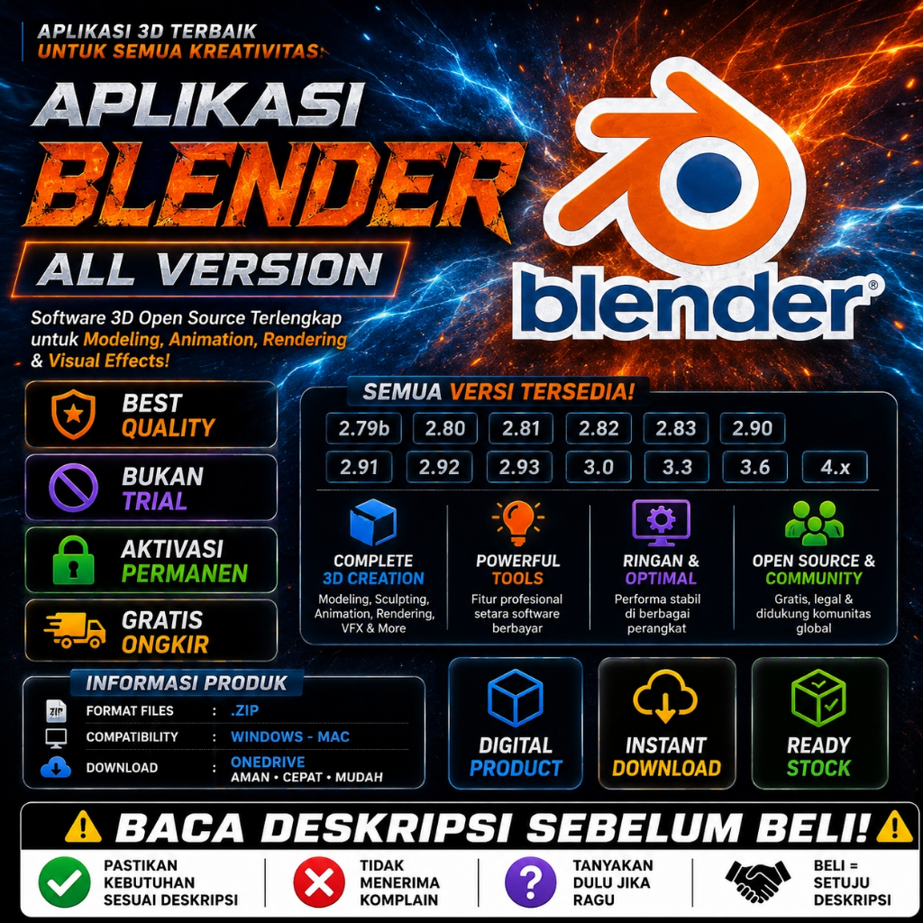 Aplikasi - 3D Blender - All Version - Windows - MacOS