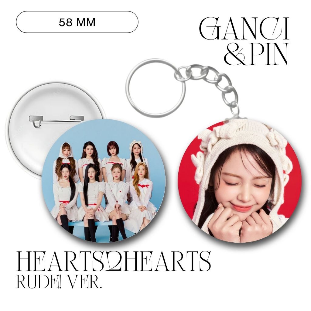Jual GANCI HEARTS2HEARTS PIN RUDE KEYCHAIN 58 MM GANTUNGAN KUNCI KPOP ...