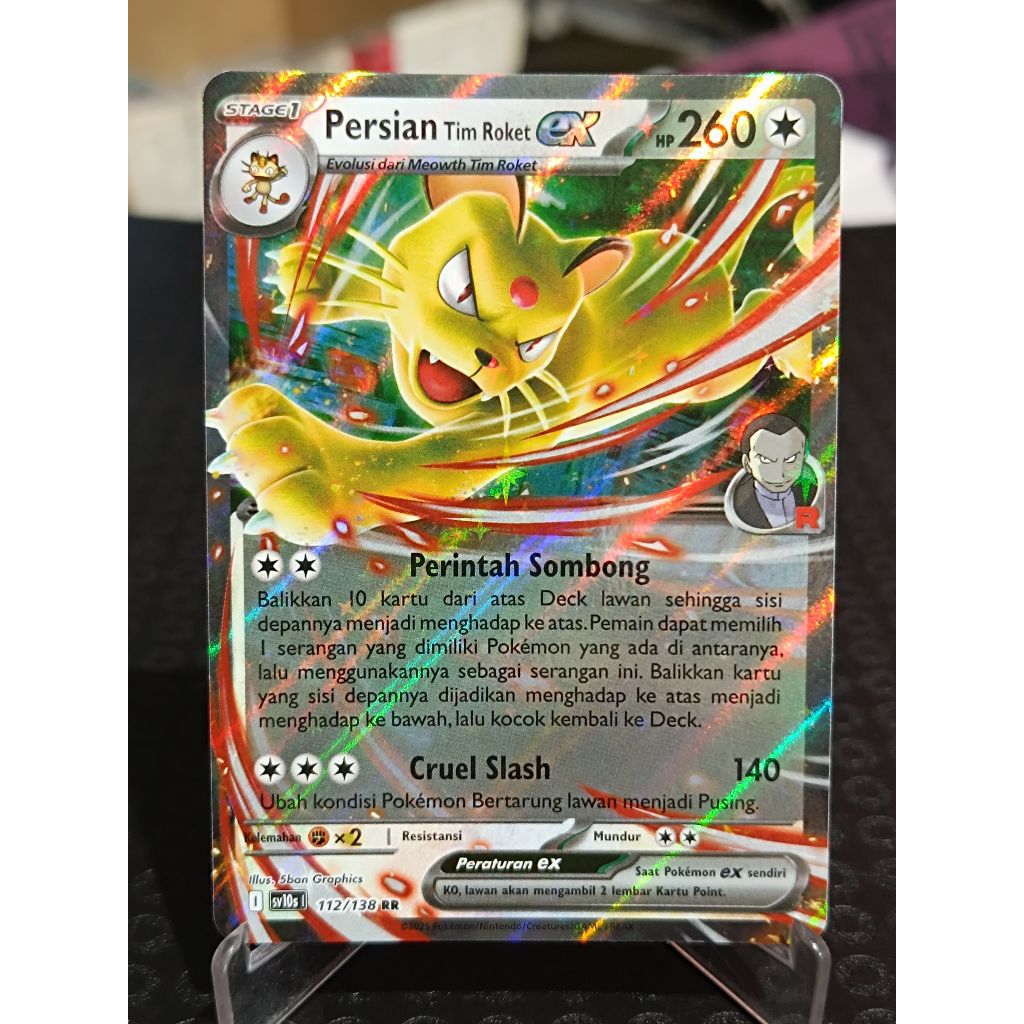 Jual kartu pokemon TCG ori Persian tim roket EX RR Indonesia japan ...