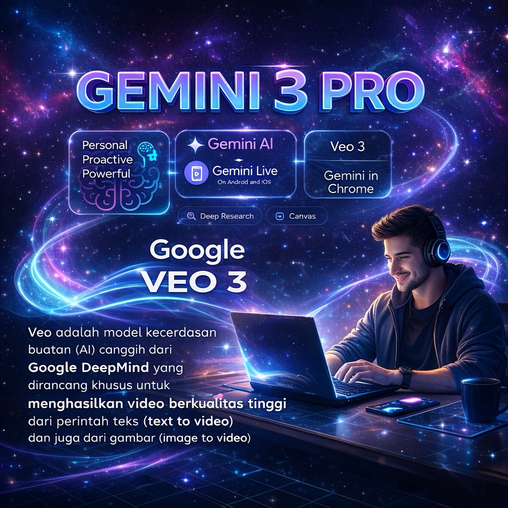 Jual GEMINI AI PRO 1 TAHUN AKUN PRIVATE INCLUDE VEO 3 FLOW BONUS GDRIVE ...