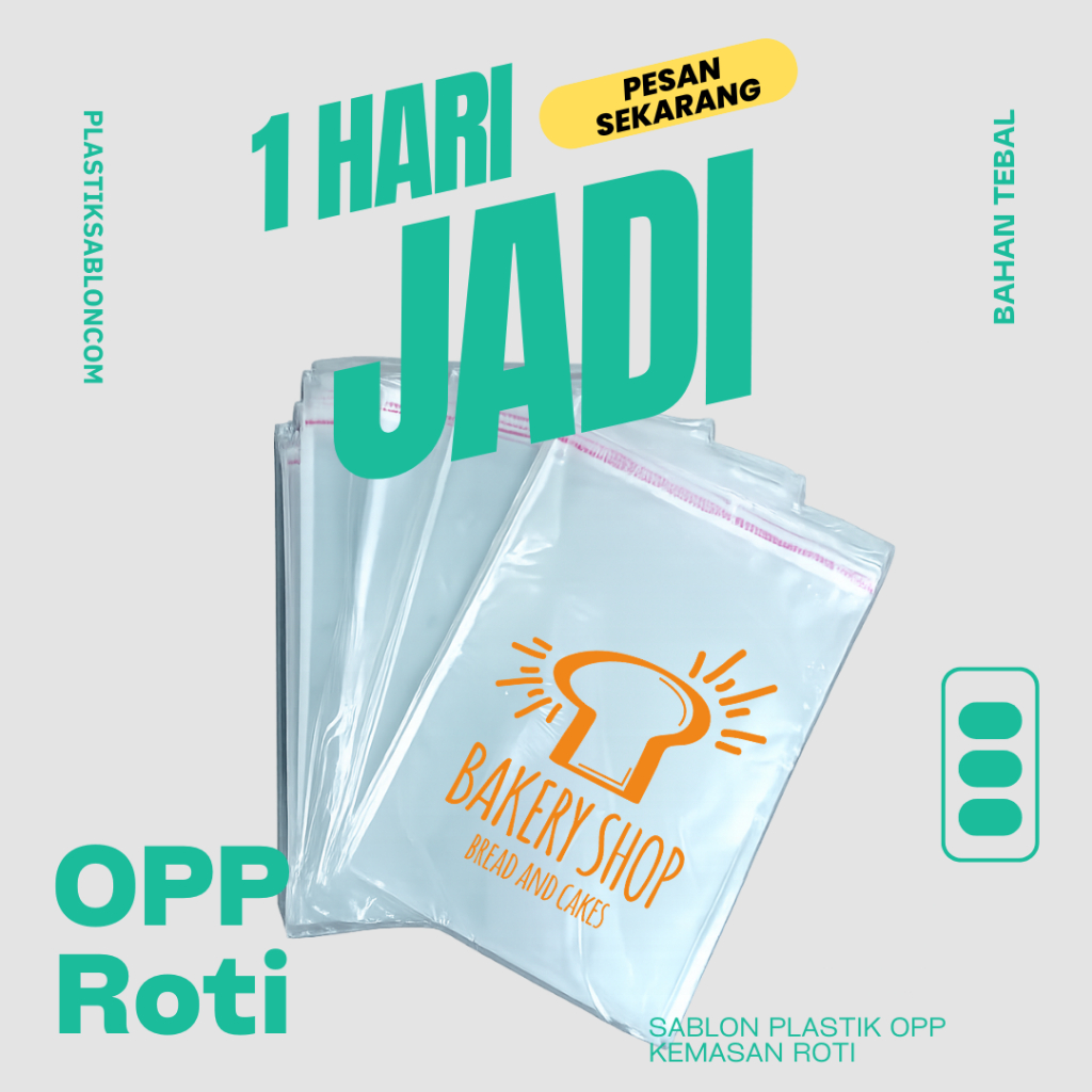 Jual Plastik Sablon Plastik OPP Roti Tebal (PLASTIK ROTI) | Shopee ...