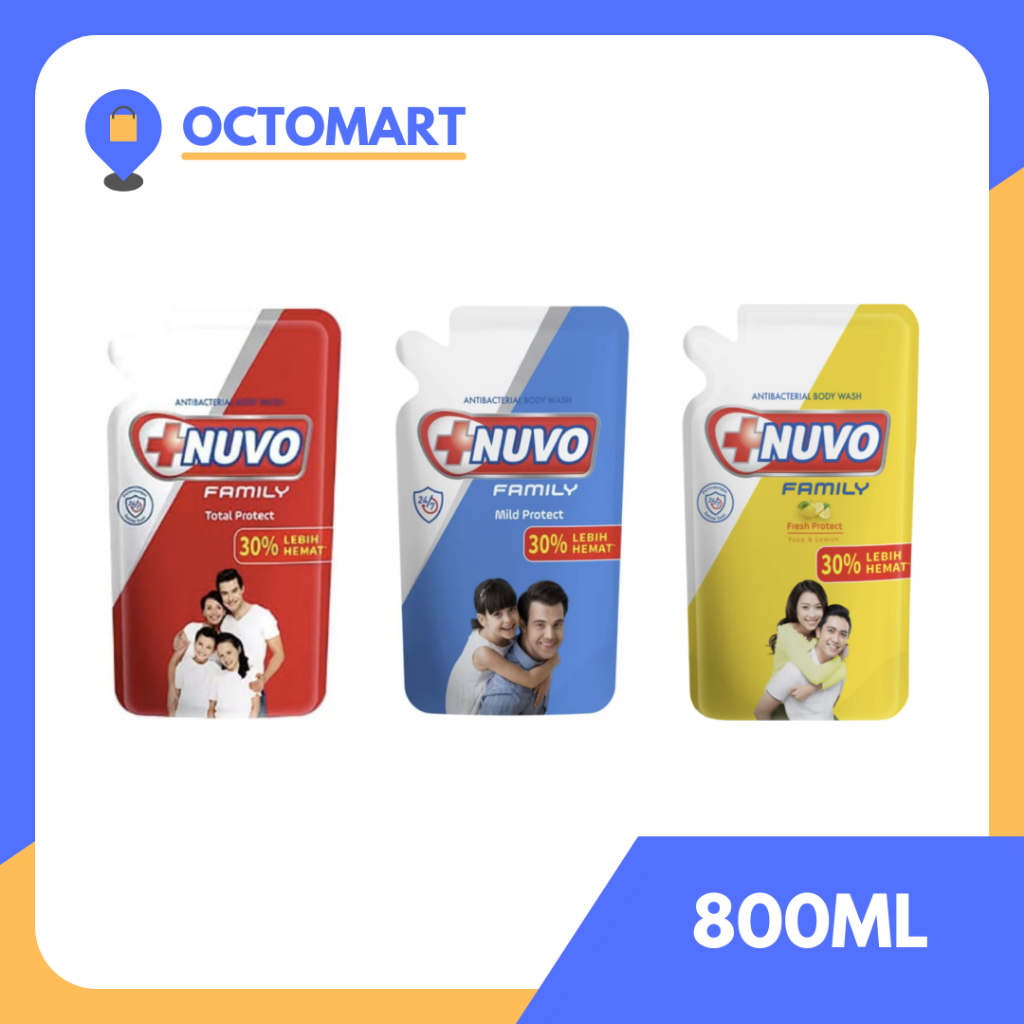 NUVO Sabun Mandi Cair Refill 800ML Bodywash Pembersih Badan 800 ML