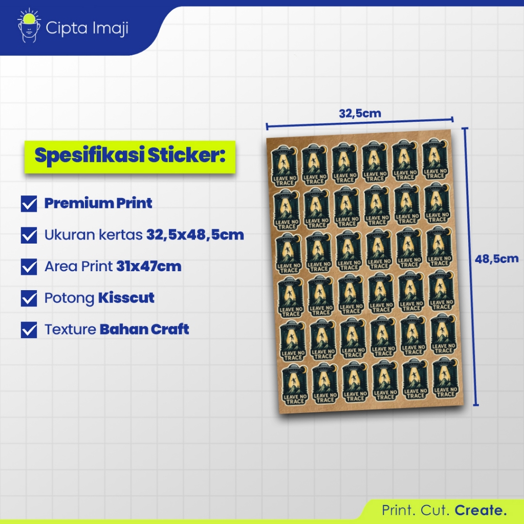 Jual Cipta Imaji Cetak Stiker Kraft Coklat A3+ dan Kiss Cut | Print ...