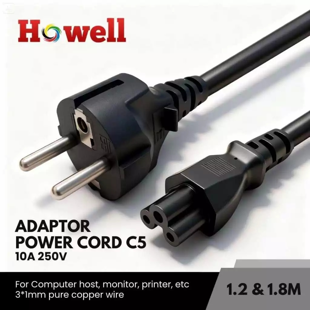 Jual HOWELL C5 KABEL POWER ADAPTOR CHARGER C5 Connector 3 Lobang ...