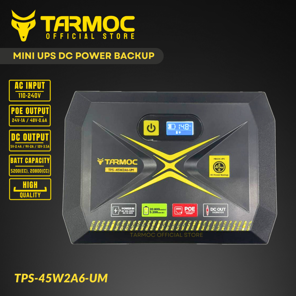 Jual Tarmoc TPS-45W2A6-UM | Mini UPS DC Power Supply USB 5V/2.4A, 9V/2A ...