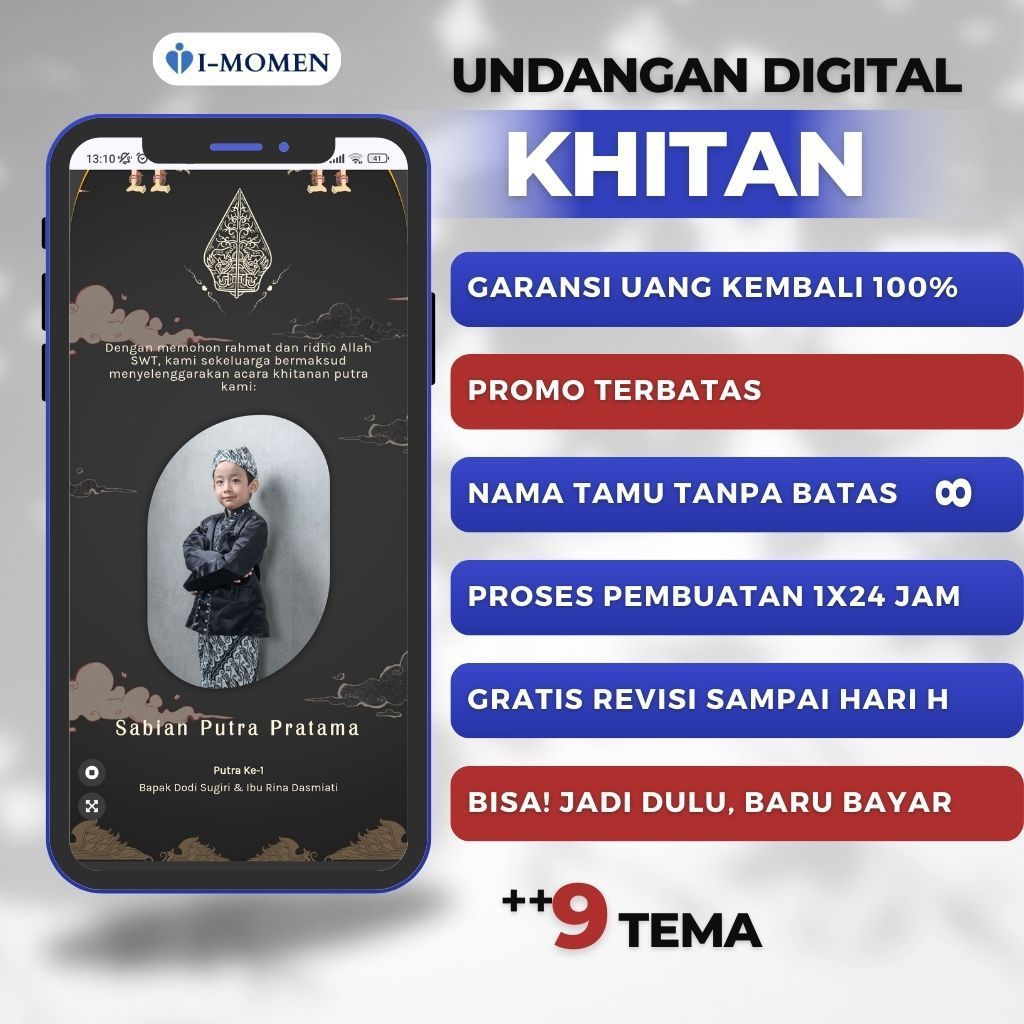 Undangan Khitan Digital Website | Web Tema Khitan |  Menggunakan Foto & Tanpa Foto