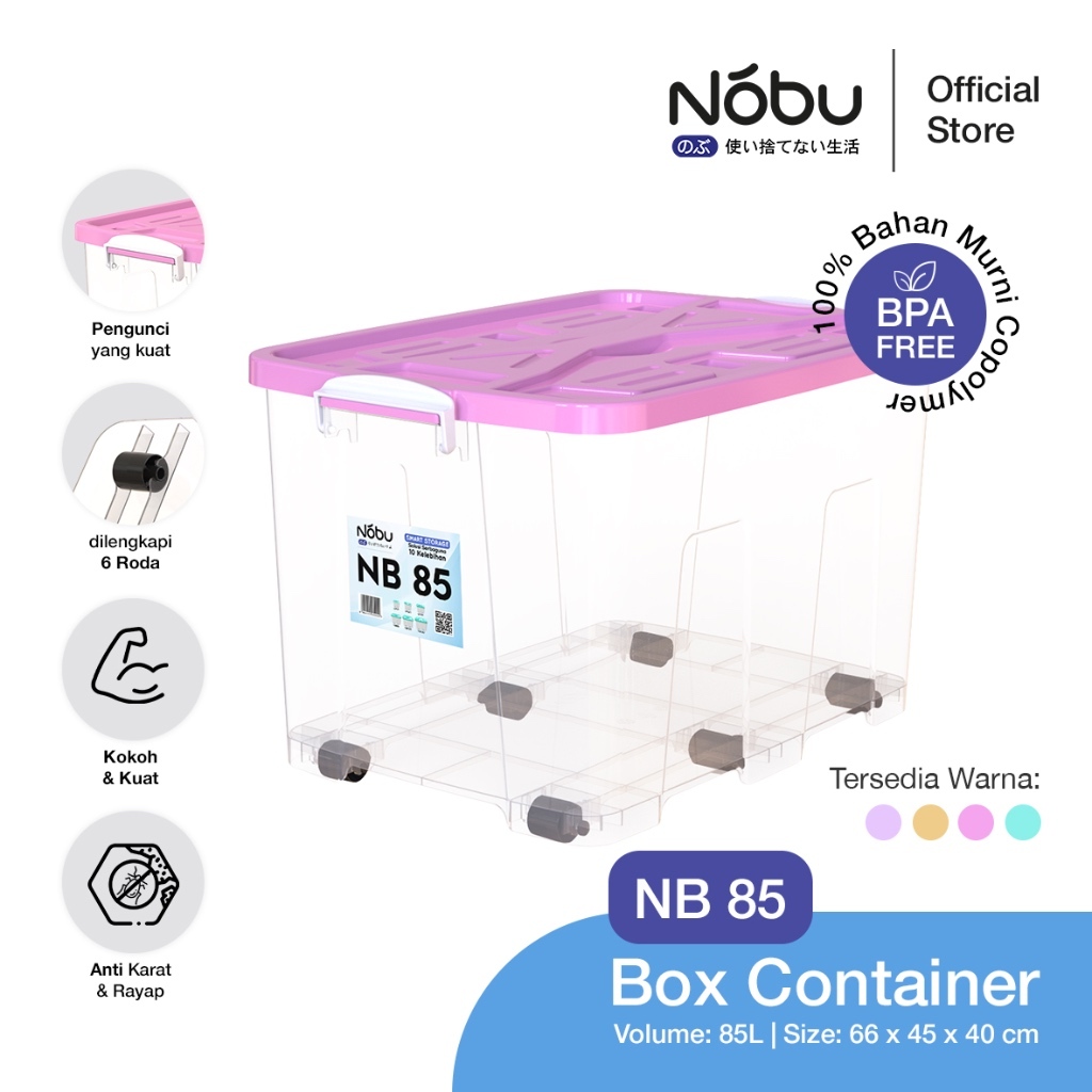 Jual NOBU Transparan Smart Storage Container Box 85L Tempat Penyimpanan ...