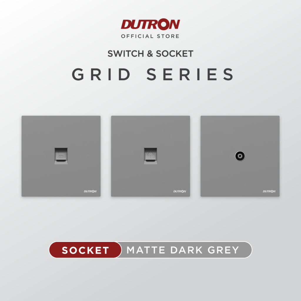 Jual DUTRON GRID Series Socket All Type Dark Grey TV Socket / Telephone ...