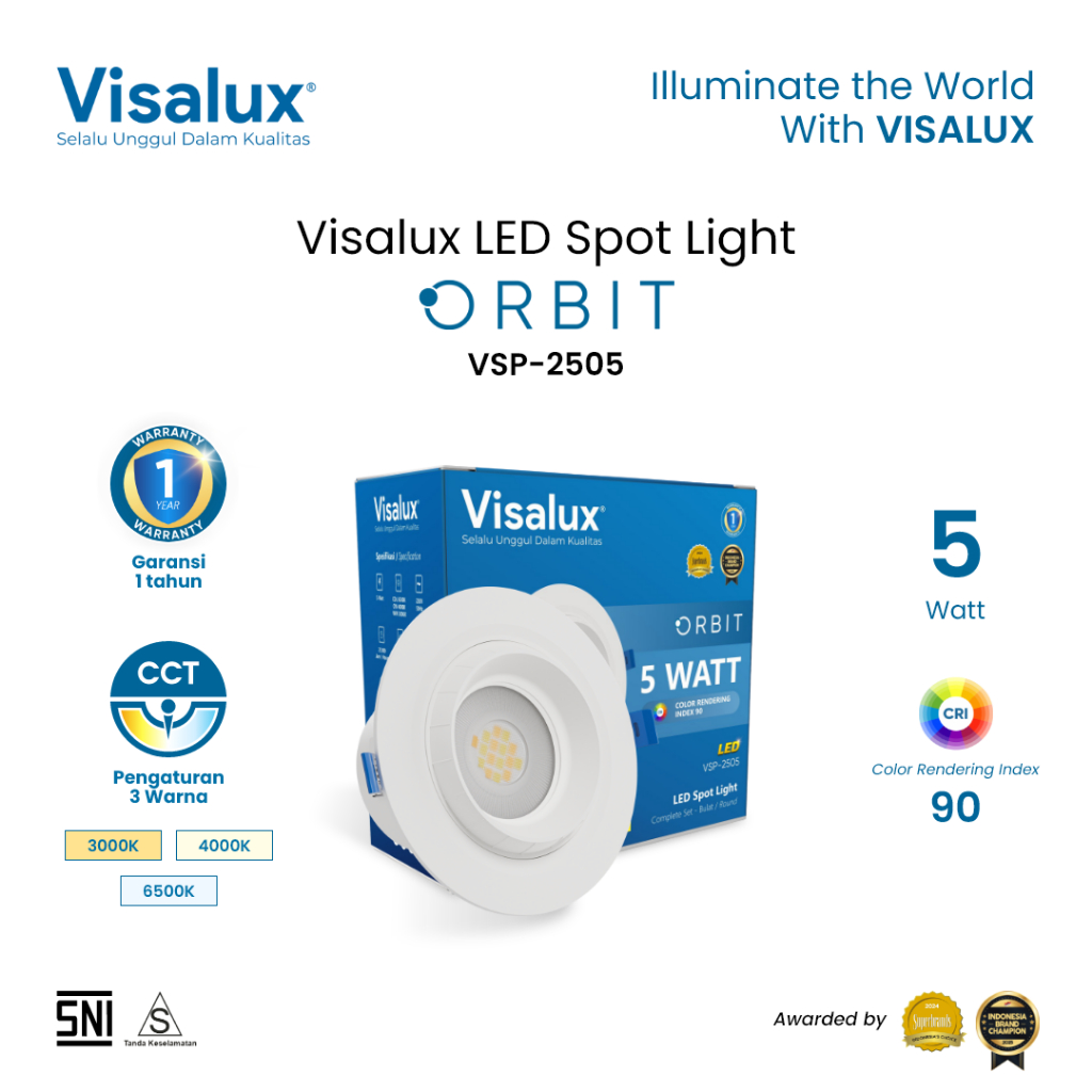 Jual Visalux Orbit LED Spotlight Inbow 5W 3 Inch - Lampu Sorot Plafon ...