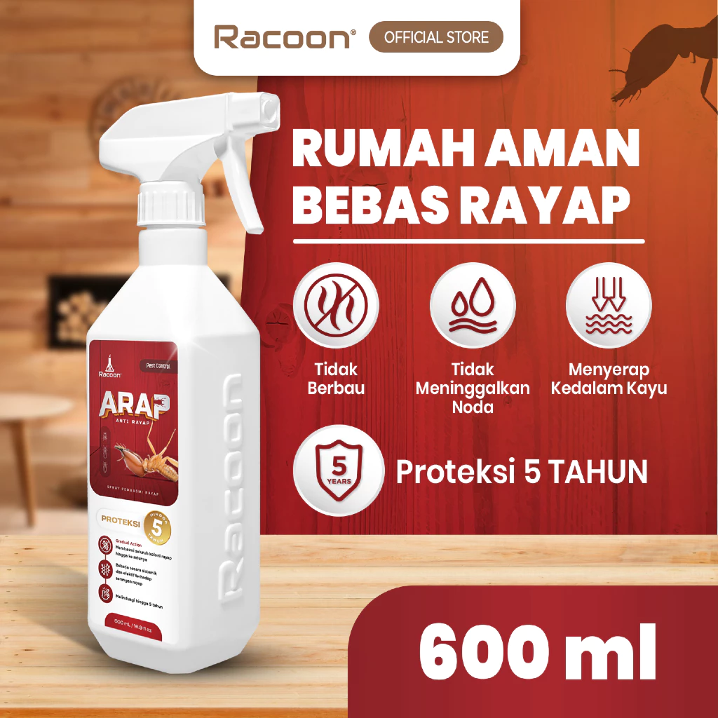 Hasil penggunaan obat anti rayap semprot paling ampuh Racoon ARAP
