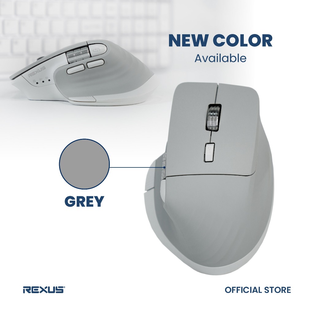 Rexus Flow QZ30 Mouse Office Wireless Ergonomic Silent Click - AeroSpin Wheel & Horizontal Scroll Mode (8)