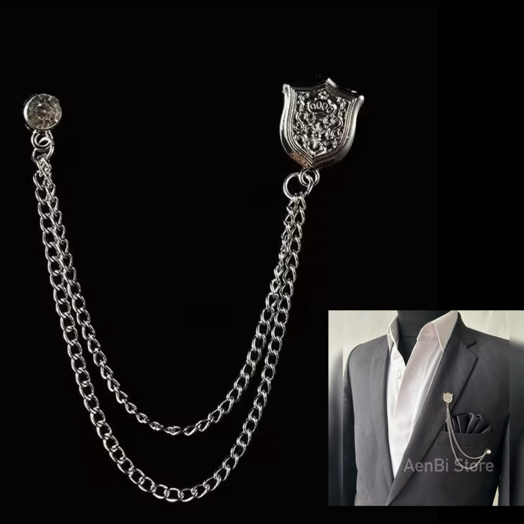 Jual Lapel pin rantai/bros rantai jas - perisai | Shopee Indonesia