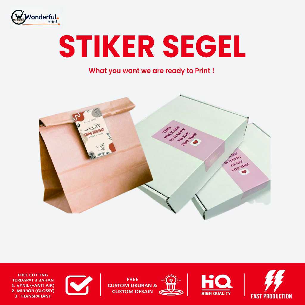 Jual Stiker Segel Packaging / Kemasan Bebas Custom Desain dan Ukuran ...