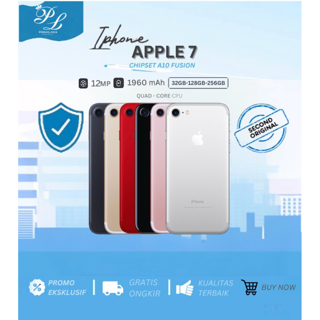 Jual iPhone 7 32GB 128GB 256GB Second Original EX Resmi | Shopee Indonesia